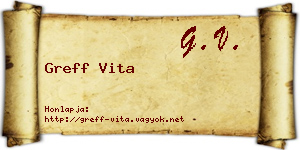 Greff Vita névjegykártya